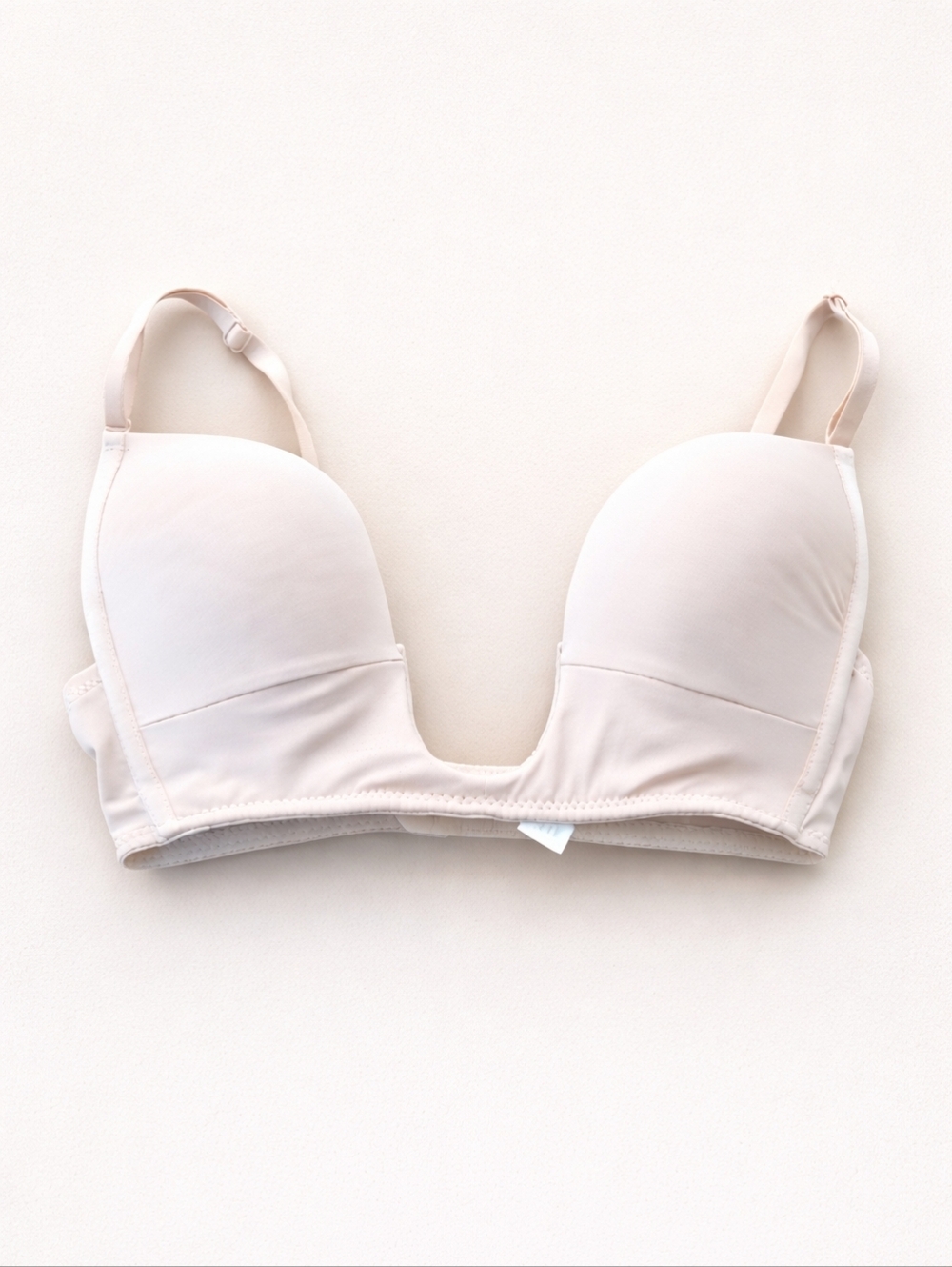 Deep U Plunge Convertible Bra Low Cut Multi-Way Nude Size 34D Lingerie Essential